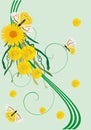 Yellow illustration with butterflies