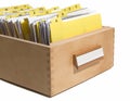 Yellow index in card box Royalty Free Stock Photo