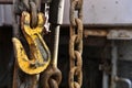Yellow Industrial Chain Hook Royalty Free Stock Photo