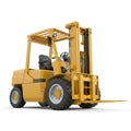 Yellow industrial forklift in action Royalty Free Stock Photo