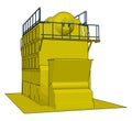 Yellow industrial sack packer vector illustration