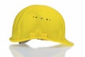 Yellow industrial safety helmet