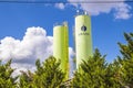 Yellow Industrial towers Royalty Free Stock Photo