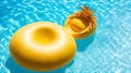 A Yellow Inflatable Floating Pool Float Royalty Free Stock Photo
