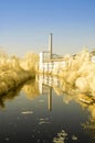 Yellow infrared photo reflex river Royalty Free Stock Photo