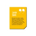 Yellow Innovative vector quotation template in quotes. Creative vector banner illustration with a quote in a frame with quotes.