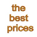 Yellow inscription `the best prices`