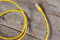 Yellow internet cable Royalty Free Stock Photo