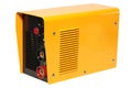 Yellow inverter welding machine, isolated on a white background