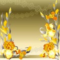Yellow iris flowers design.