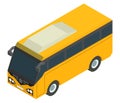 Yellow isometric bus for carrying passengers Royalty Free Stock Photo