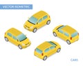 Yellow isometric hatchback