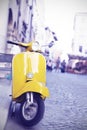 Yellow Italian production motorcycle