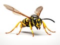 Ai Generated illustration Wildlife Concept of Yellow Jacket Wasp Insect Isolated on White Royalty Free Stock Photo