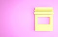 Yellow Jam jar icon isolated on pink background. Minimalism concept. 3d illustration 3D render Royalty Free Stock Photo