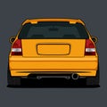 Yellow Japanese Hatchback Sport Car