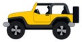 Yellow jeep, illustration, vector