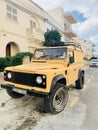 Yellow jeep land cruiser