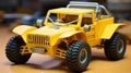 Yellow Jeep Model: A Miniature Dune-buggy Inspired By Johnny Quest