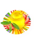 Yellow jelly and strawberry