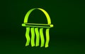 Yellow Jellyfish icon isolated on green background. Minimalism concept. 3d illustration 3D render