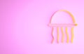 Yellow Jellyfish icon isolated on pink background. Minimalism concept. 3d illustration 3D render