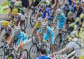 Yellow Jersey in the Peloton - Tour de France 2014 Royalty Free Stock Photo