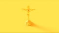 Yellow Jesus Christ on the Cross with a Crown of Thorns Jesus of Nazareth King of the Jews Statue
