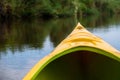 yellow kayak on a river - summer daytrip adventure Royalty Free Stock Photo