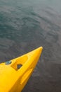 yellow kayak on a river - summer daytrip adventure Royalty Free Stock Photo