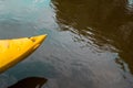 yellow kayak on a river - summer daytrip adventure Royalty Free Stock Photo
