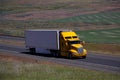 Yellow Kenworth / White Trailer Royalty Free Stock Photo