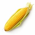 Close-up Of Ripening Corn Kernel On White Background