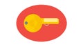 Yellow Key Unlock Icon, Access and Opportunity, vector design Generative AI Royalty Free Stock Photo