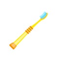 Yellow kid toothbrush icon, flat style Royalty Free Stock Photo