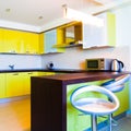 Yellow kitchen interior