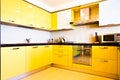 Yellow kitchen interior