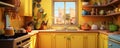 Yellow kitchen modern design inetrior