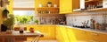 Yellow kitchen modern design inetrior