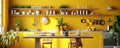 Yellow kitchen modern design inetrior