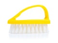 An yellow kitchen scrubbrush isolated on white background Royalty Free Stock Photo