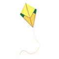 Yellow kite icon, cartoon style