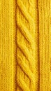 Yellow Knit Fabric with Cable Knit Pattern Royalty Free Stock Photo