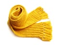 Yellow knitted scarf Royalty Free Stock Photo