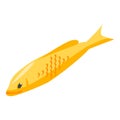 Yellow koi carp icon, isometric style Royalty Free Stock Photo