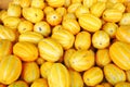 Yellow Korean melon (Chinese melon) in bulk at a Chinese market Royalty Free Stock Photo