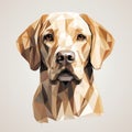 Polygonal Yellow Labrador Retriever: Minimalist Dog Head Illustration