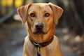 Yellow labrador retriever on leash, animal photography pics