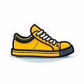 Yellow Sneakers Flat Illustration - Cartoonish Style