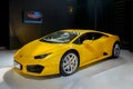 yellow Lamborghini sports car